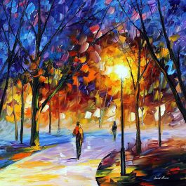 WINTER PARK — PALETTE KNIFE Oil Painting On Canvas By Leonid Afremov ...