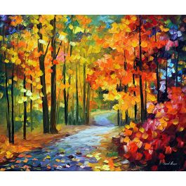 RED FALL — PALETTE KNIFE Oil Painting On Canvas By Leonid Afremov ...