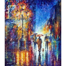 STRONG AUTUMN RAIN — PALETTE KNIFE Oil Painting On Canvas By Leonid ...