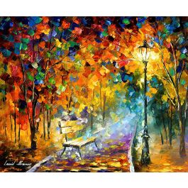 BENCH OF LOST LOVE — PALETTE KNIFE Oil Painting On Canvas By Leonid ...