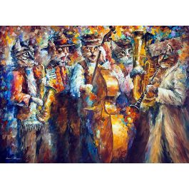 KLEIZMER CATS — PALETTE KNIFE Oil Painting On Canvas By Leonid Afremov ...