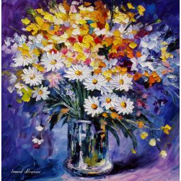 Flowers vase- outlet Oil colors painting, print on canvas