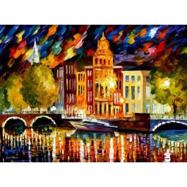 AMSTERDAM — AUTUMN REFLECTIONS — PALETTE KNIFE Oil Painting On Canvas ...