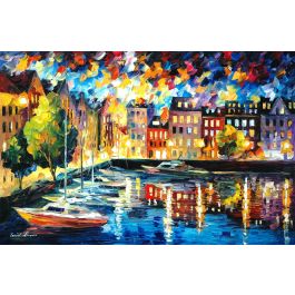 AMSTERDAM'S HARBOR — PALETTE KNIFE Oil Painting On Canvas By Leonid ...