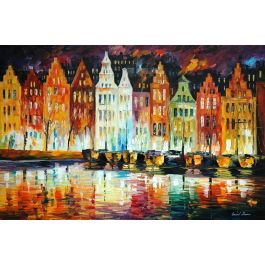 AMSTERDAM'S PANORAMA — PALETTE KNIFE Oil Painting On Canvas By Leonid ...