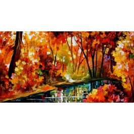 Autumn Stream, original signed painting, 2024 framed, 19X15