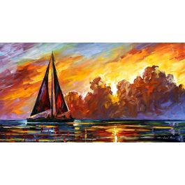 CRIMSON CLOUDS — PALETTE KNIFE Oil Painting On Canvas By Leonid Afremov