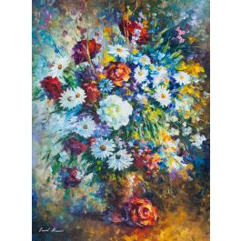 LIFE FULL OF COLORS - Palette Knife Oil Painting On Canvas By Leonid ...