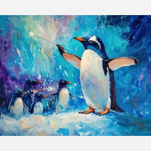 PENGUIN CONDUCTOR OF THE ICY ORCHESTRA