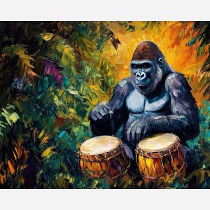 THE DRUMMING GORILLA'S JUNGLE RHYTHM