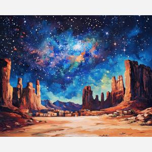 DESERT OASIS UNDER ALIEN STARS