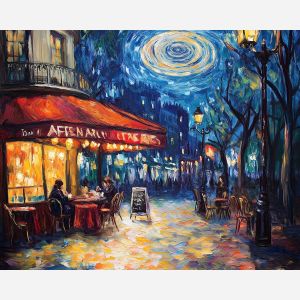 MONTMARTRE CAFÉ WITH SATURN OVERHEAD