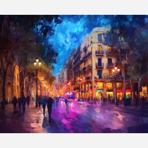 BARCELONA'S STREETS BENEATH A PULSAR