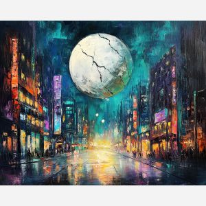 BERLIN'S NIGHTLIFE BENEATH A CRACKED MOON