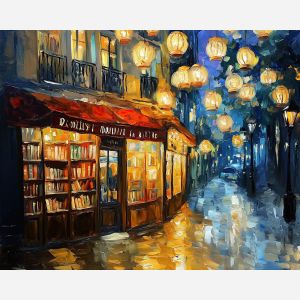 PARISIAN BOOKSHOP AMONG FLOATING LANTERNS