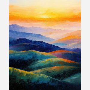 DAWN OVER ROLLING HILLS