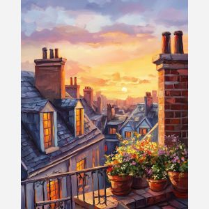 SUNSET OVER ROOFTOPS