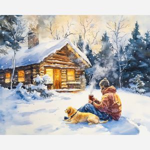 WINTER CABIN PEACE