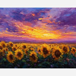SUNFLOWER FIELD SUNSET