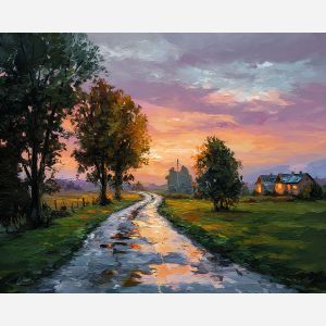 RURAL ROAD AFTER RAIN