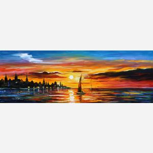 cityscape sunset painting, sunset city painting, city sunset painting, skyline sunset painting, skyline sunset painting