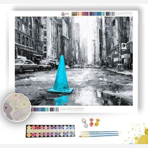 CYAN CITYSCAPE - Paint by Numbers Full Kit