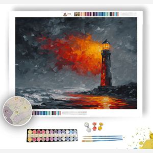 FLAME IN FOG BW - Paint by Numbers Full Kit