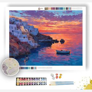 GREEK ISLAND SUNSET - Paint by Numbers Full Kit