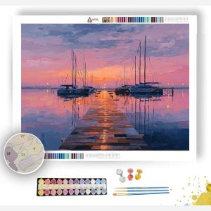 MORNING AT THE MARINA - Paint by Numbers Full Kit
