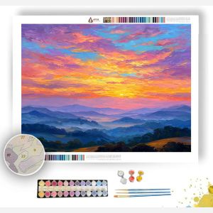 SUNRISE OVER THE HILLS - Paint by Numbers Full Kit