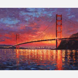 SUNSET OVER THE GOLDEN GATE