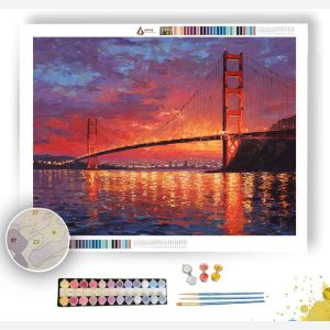 SUNSET OVER THE GOLDEN GATE - Paint by Numbers Full Kit