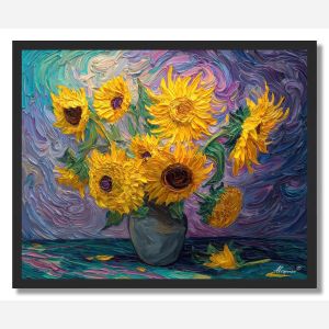 A BOUQUET OF SUNFLOWERS - FRAMED