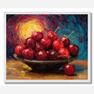 A BOWL OF CHERRIES - FRAMED