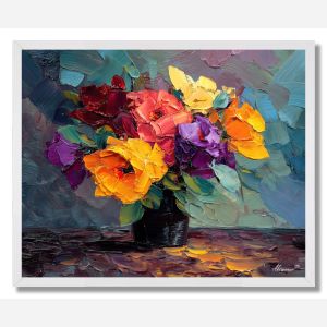 A VASE OF FLOWERS - FRAMED