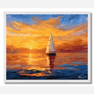 SAILBOAT ON THE SEA - FRAMED