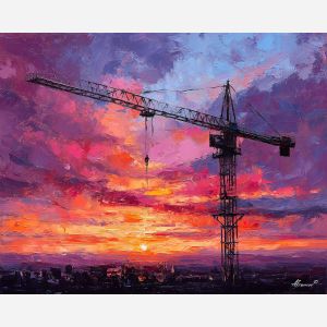 CONSTRUCTION CRANE SUNSET