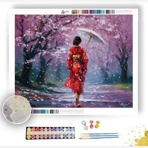 CHERRY BLOSSOM RAIN - Paint by Numbers Full Kit