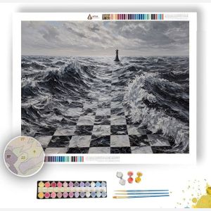 CHESSBOARD OCEAN B&W - Paint by Numbers Full Kit