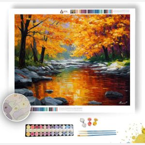 RADIANT AUTUMN RIVER - Paint by Numbers Full Kit