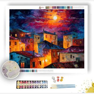BRIGHT VILLAGE MOON - Paint by Numbers Full Kit