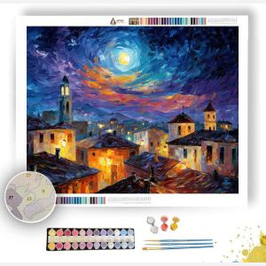 MOON OVER THE VILLAGE - Paint by Numbers Full Kit