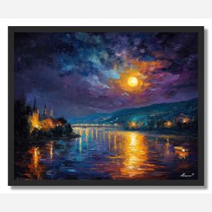 MOON ABOVE THE RIVER - FRAMED