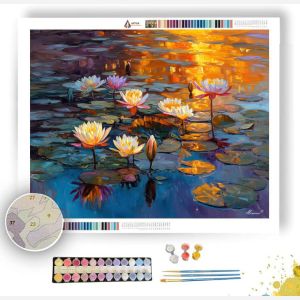 THE GOLDEN LOTUS POND - Paint by Numbers Full Kit