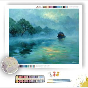MIST OVER THE JADE LAKE - Paint by Numbers Full Kit