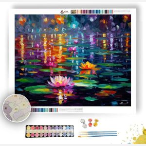 LOTUS UNDER RAINBOW LIGHT - Paint by Numbers Full Kit