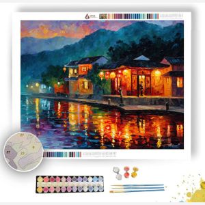 TEAHOUSE AT SUNSET - Paint by Numbers Full Kit