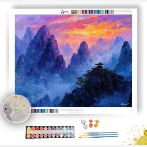SUNSET OVER THE PAGODA HILL - Paint by Numbers Full Kit
