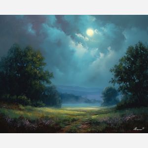 MOON ABOVE THE MEADOW