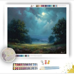 MOON ABOVE THE MEADOW - Paint by Numbers Full Kit